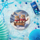 Katten Sled Ride Papieren Bordje (Feest)