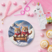 Katten Sled Ride Papieren Bordje (Feest)