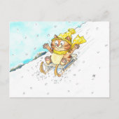 Katten sleeën  briefkaart (Voorkant)