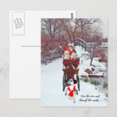 Katten Sleigh Ride Briefkaart (Voorkant / Achterkant)