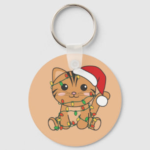 Katten Sleutelhanger met kerstwinterdieren