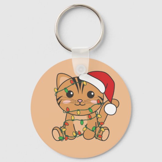 Katten Sleutelhanger met kerstwinterdieren (Voorkant)