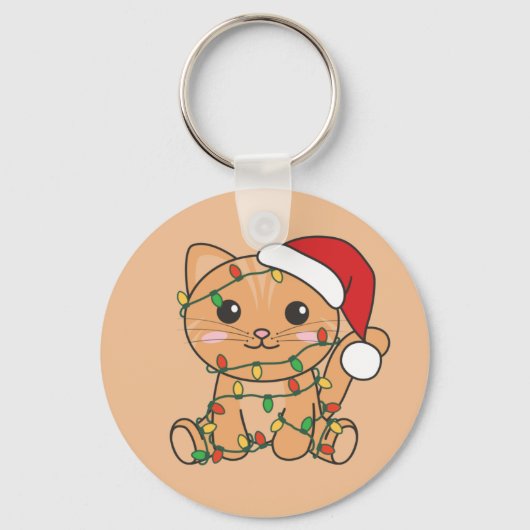 Katten Sleutelhanger met kerstwinterdieren (Voorkant)