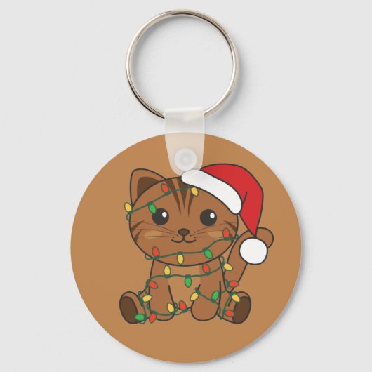 Katten Sleutelhanger met kerstwinterdieren (Voorkant)