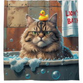 Katten slordig slaperig schattig grappig douchegordijn (Voorkant)