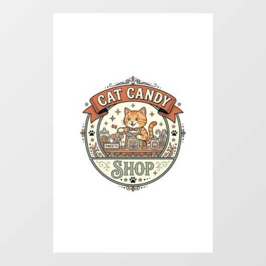 Katten Snoep Winkel Katten Snoep Winkel Katten Vin Raamsticker (Vel)