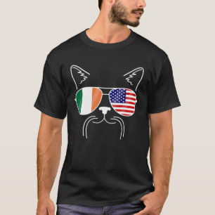 Katten Snor & Zonnebril Iers Amerikaanse St Patric T-shirt