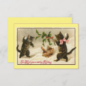  katten Snowball vechten kerstmis Notitiekaartje (Voorkant / Achterkant)