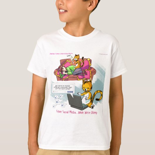 Katten Sociaal Media Grappig T-shirt (Voorkant)