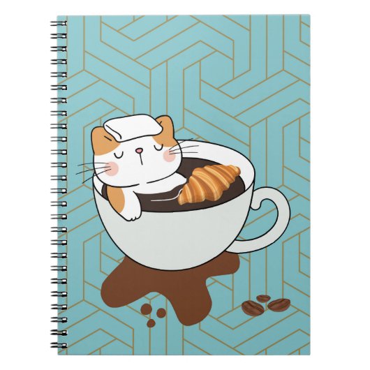 Katten Spa met Koffie Notitieboek (Voorkant)