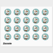 Katten Spa met Koffie Ronde Sticker (Vel)