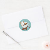 Katten Spa met Koffie Ronde Sticker (Envelop)