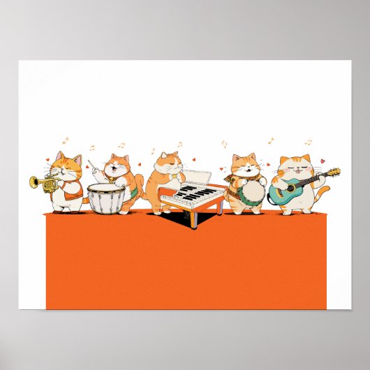 Katten spelen de muziek poster (Voorkant)