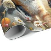 Katten spelen in bloemen Kattenliefhebber Cadeaupapier (Rol Hoek)