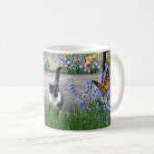 Katten spelen in bloementuin Koffiemok (Voorkant rechts)
