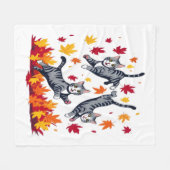 Katten spelen in herfstbladeren fleece deken (Voorkant (Horizontaal))