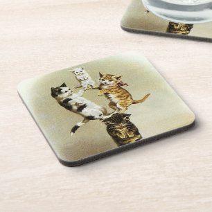 katten spelen Kittens, Humor Bier Onderzetter