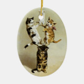 katten spelen Kittens, Humor Keramisch Ornament (Voorkant)