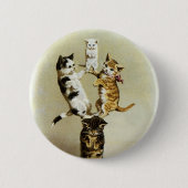 katten spelen Kittens, Humor Ronde Button 5,7 Cm (Voorkant)