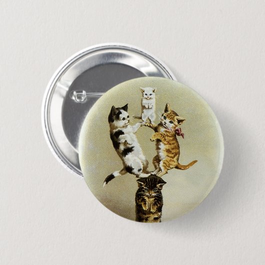 katten spelen Kittens, Humor Ronde Button 5,7 Cm (Voorkant /achterkant)