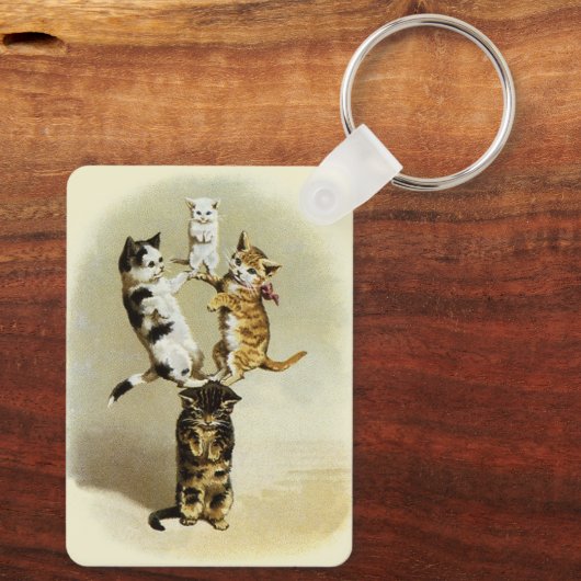  katten spelen Kittens, Humor Sleutelhanger (Achterkant)