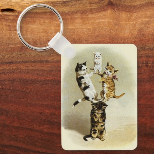  katten spelen Kittens, Humor Sleutelhanger (Voorkant)