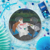 Katten spelen mahjong papier Bord (Feest)