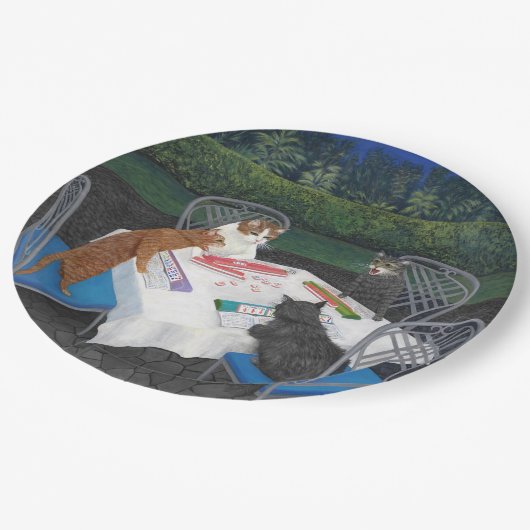 Katten spelen mahjong papier Bord (Gekanteld)