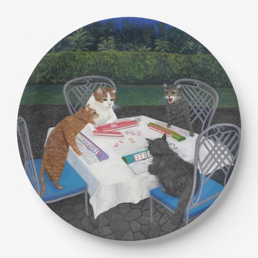 Katten spelen mahjong papier Bord (Voorkant)