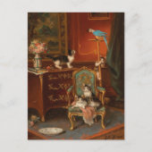 Katten spelen met een papegaai | Jules Le Roy Briefkaart (Voorkant)