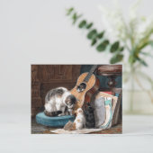 Katten spelen met gitaar Henriëtte Ronner-Knip Briefkaart (Staand voorkant)