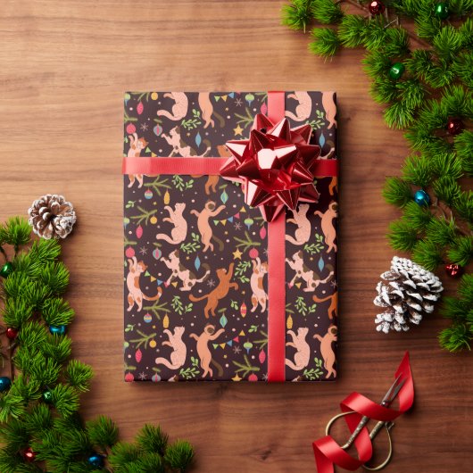Katten Spelen met Kerstmis Ornamenten Cadeaupapier (Feestdagen Geschenken)