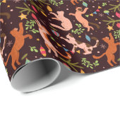 Katten Spelen met Kerstmis Ornamenten Cadeaupapier (Rol Hoek)