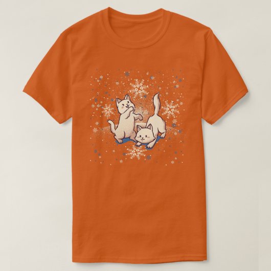 Katten spelen met sneeuwvlokken van Tobe Fonseca T-shirt (Design voorkant)