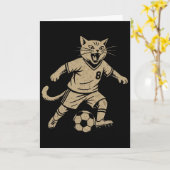 Katten spelen voetbal kaart (Gele Bloem)