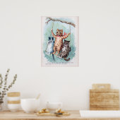 Katten spelend op een schommel, Louis Wain Poster (Keuken)