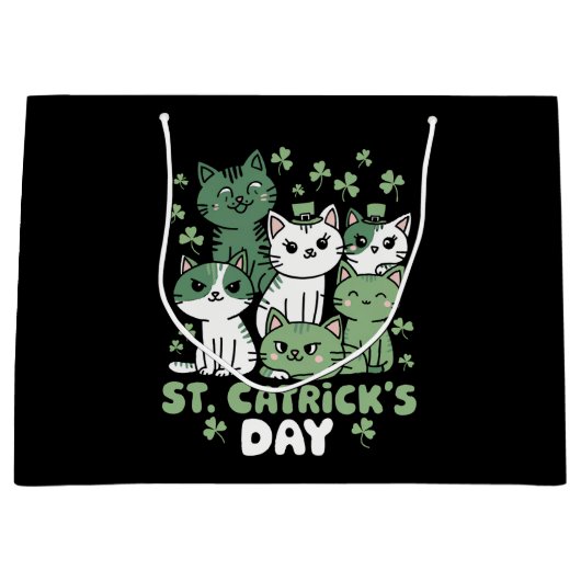 Katten St. Patrick's Dag Grappige Catrick's Dag Groot Cadeauzakje (Voorkant)
