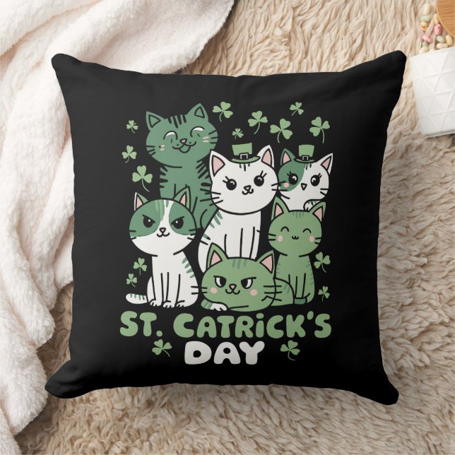 Katten St. Patrick's Dag Grappige Catrick's Dag Kussen (Deken)