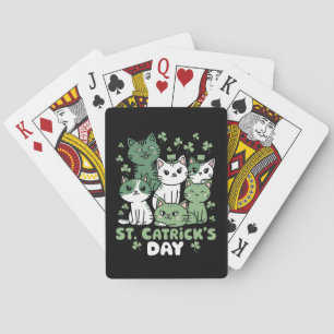 Katten St. Patrick's Dag Grappige Catrick's Dag Pokerkaarten