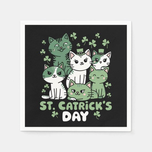 Katten St. Patrick's Dag Grappige Catrick's Dag Servet (Voorkant)