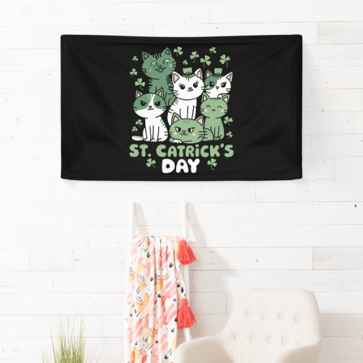 Katten St. Patrick's Dag Grappige Catrick's Dag Spandoek (Insitu)
