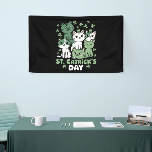 Katten St. Patrick's Dag Grappige Catrick's Dag Spandoek (Beurs)