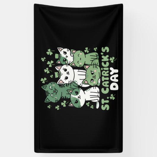 Katten St. Patrick's Dag Grappige Catrick's Dag Spandoek (Verticaal)