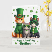 Katten St. Patrick's Day Nepgouden Kaart (Gele Bloem)