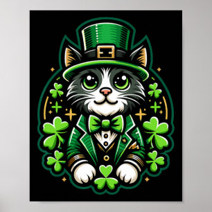 Katten St. Patrick's Day Shamrock Voor Mannen Vrou Poster