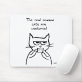 Katten staan 's nachts op - grappige Muismat (Met muis)