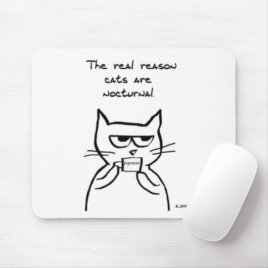 Katten staan 's nachts op - grappige Muismat (Met muis)