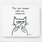 Katten staan 's nachts op - grappige Muismat (Voorkant)