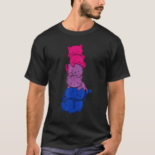 Katten stapel Biseksualiteit Vlag Biseksueel LGBT  T-shirt