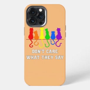 Katten stapel regenboog Gay Pride Funny LGBT Dier iPhone 13 Pro Max Hoesje